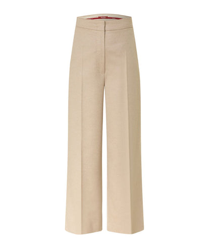 Max Mara Studio Pantaloni in Drap di Lana Marengo Beige
