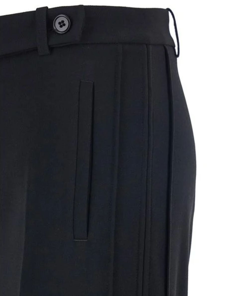 Pinko Pantalone Palazzo in Crepe Stretch RUFA Nero