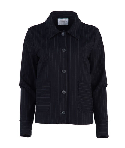 Vicario Cinque Giacchino in Fantasia Gessata ROSA3057 Nero