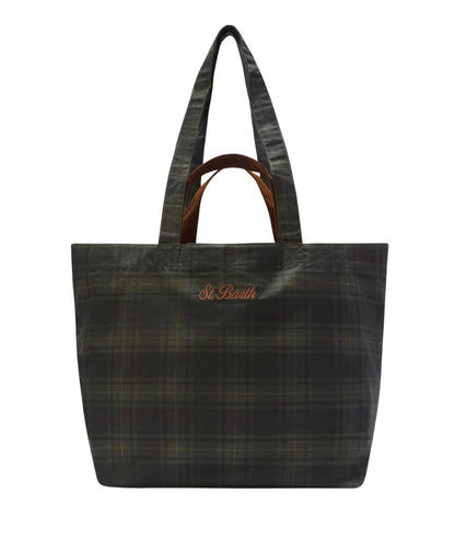 MC2 Saint Barth Borsa in Motivo Tartan Essential Wax ESSE003 Verde
