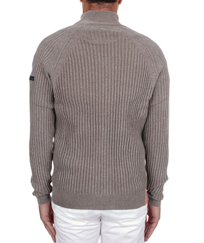 RRD MAGLIA A COLLO ALTO VELVET RAVE FULL ZIP W24139 GRIGIO TORTORA