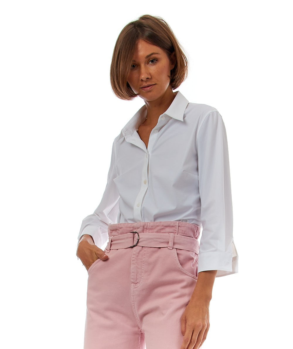 MONDRIAN VENEZIA CAMICIA IN JERSEY TECNICO STRETCH BIANCA 38022