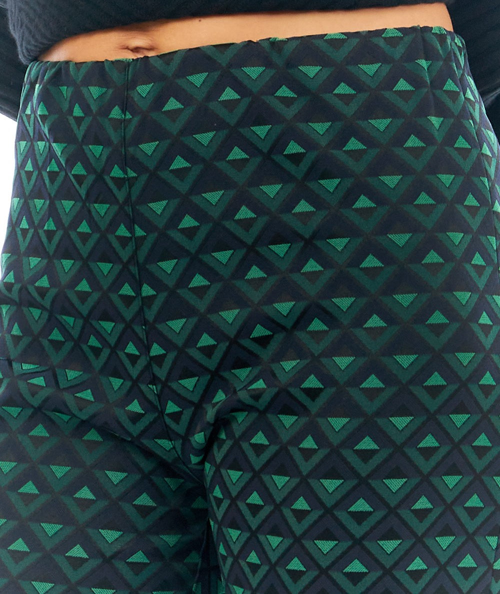 D.EXTERIOR PANTALONE MOTIVO GEOMETRICO 55822 VERDE BLU