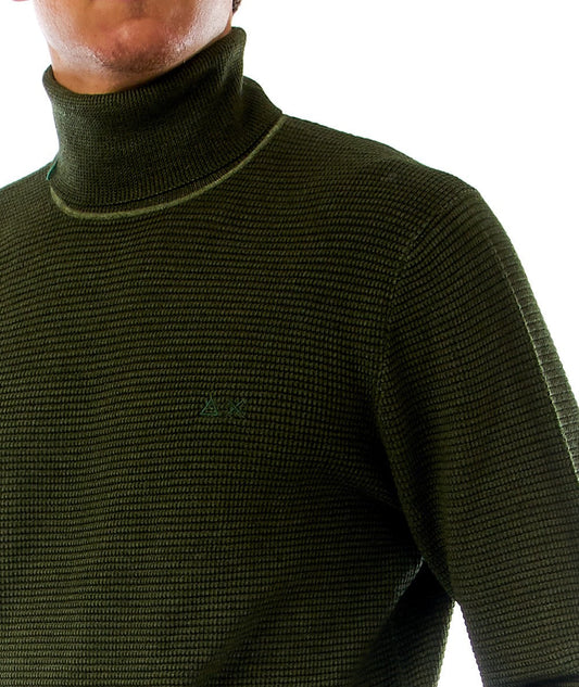 SUN68 MAGLIA COLLO ALTO PUNTO RISO K42128 VERDE