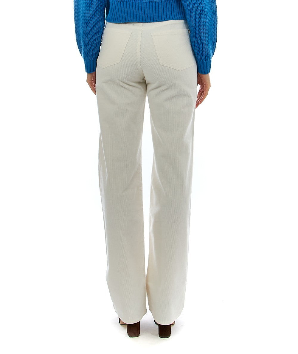 KAOS JEANS PANTALONI IN MICROVELLUTO OIJBL008 BIANCO