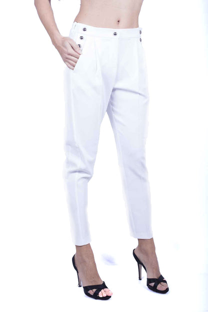 Pinko Pantaloni in canvas fluido Bianco