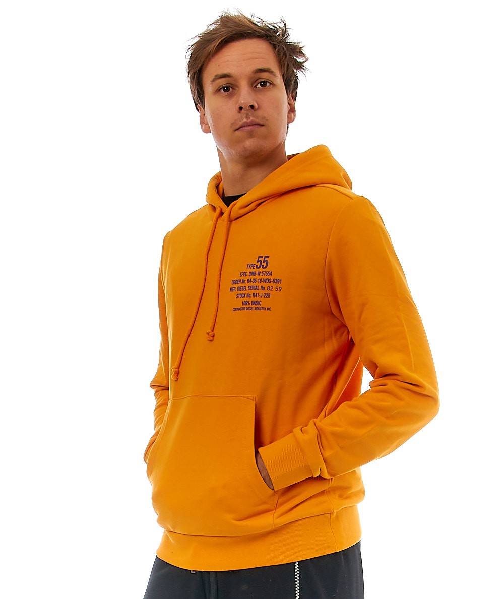 DIESEL FELPA CON CAPPUCCIO S-GINN-HOOD-K26 GIALLO