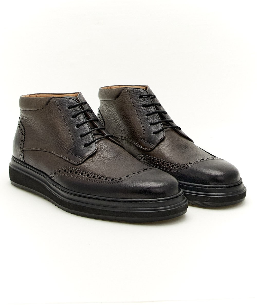 ROSSI STIVALETTO STRINGATO SEMI BROGUE 419P MARRONE