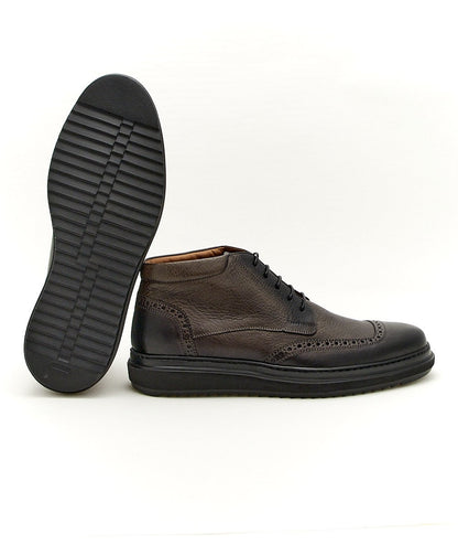 ROSSI STIVALETTO STRINGATO SEMI BROGUE 419P MARRONE