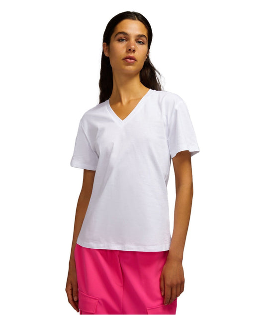 SEMICOUTURE T-SHIRT SCOLLO A V CORINE Y3SJ04 BIANCO