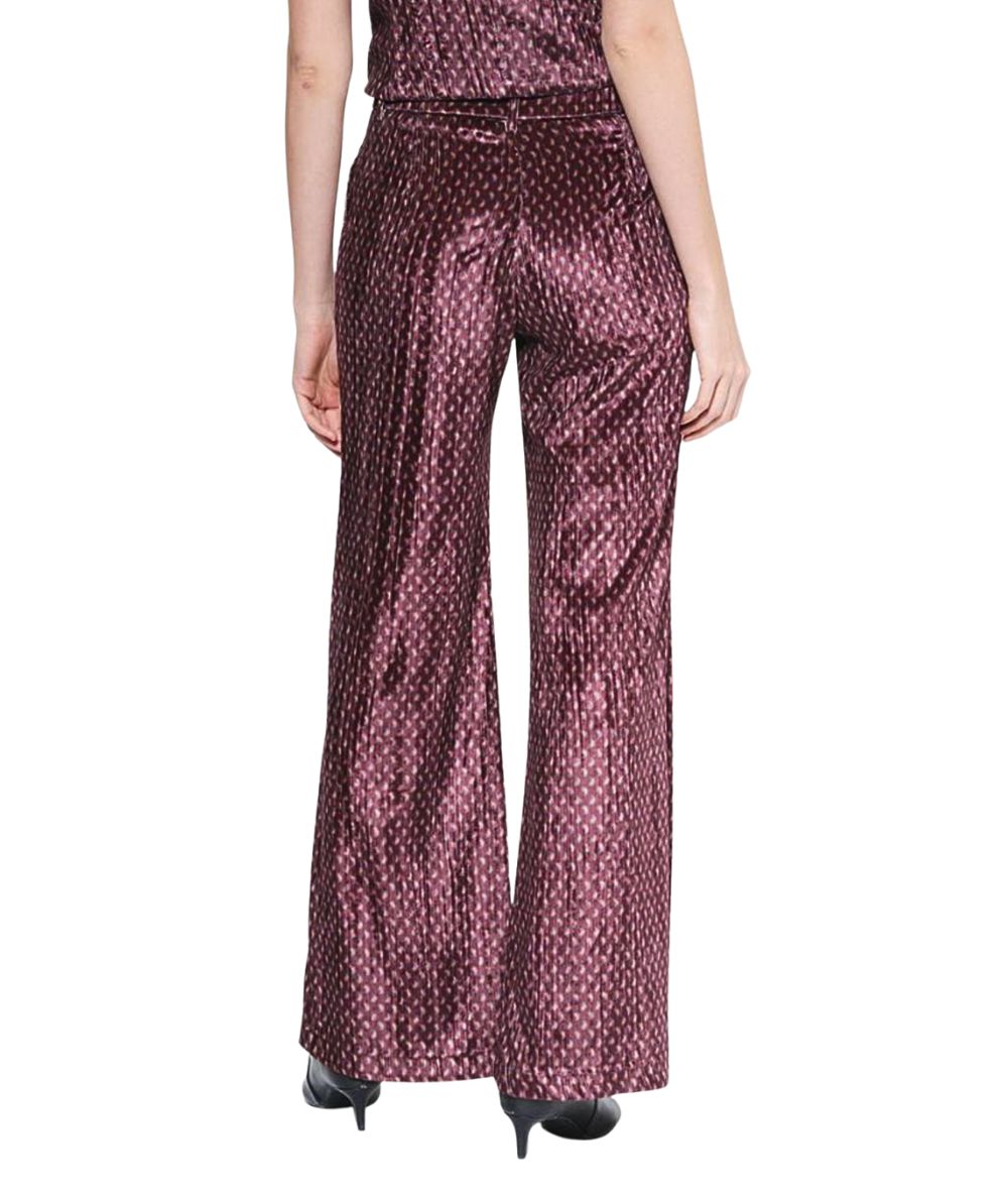 Kaos Jeans Pantalone in Velluto Stampa Cravatta RIJCO032 Bordeaux