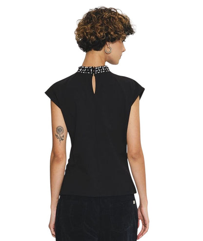 Kaos Jeans Top con Applicazioni RIJDK004 Nero