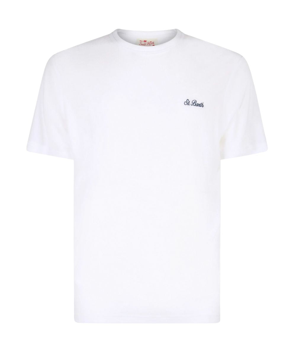 Mc2 Saint Barth T-shirt Girocollo in Spugna Gary Bianco
