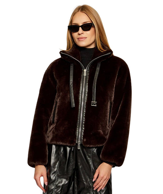 PINKO Giubbo in Simil Visone ESTEBANA Marrone