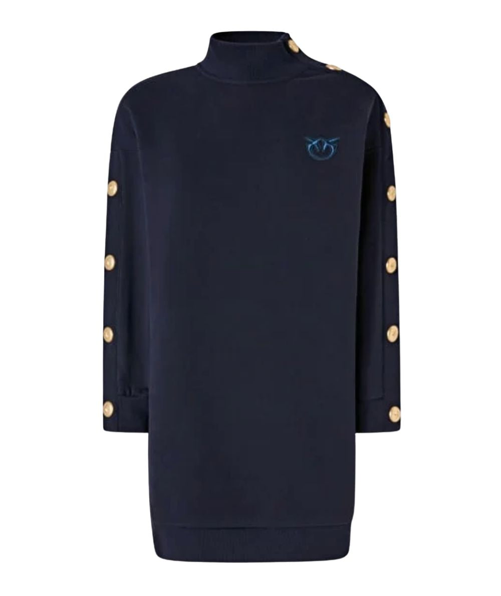 Pinko Maxi Maglia in Felpa con Bottoni MUESLI Blu