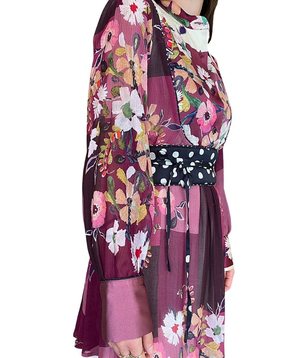 SHIRTAPORTER Abito Corto Mix Fantasia Bouquet DR3701CRP