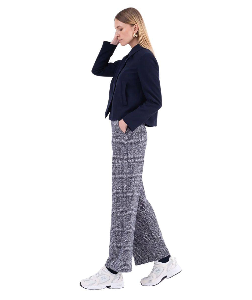 Vicario Cinque Pantalone a Gamba Larga Pied du Poule PADOVATL3530 Blu