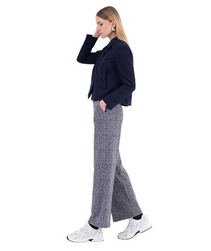 Vicario Cinque Pantalone a Gamba Larga Pied du Poule PADOVATL3530 Blu