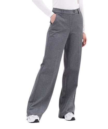 Vicario Cinque Pantaloni a Palazzo in Punto Milano Diagonale PARTES432 Grigio