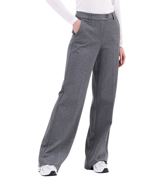 Vicario Cinque Pantaloni a Palazzo in Punto Milano Diagonale PARTES432 Grigio