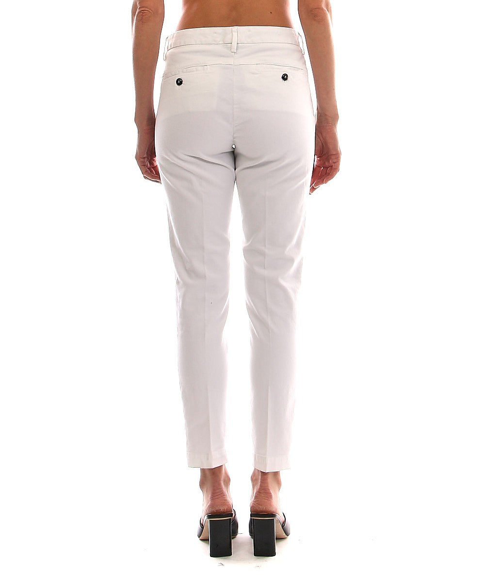 ROY ROGER'S PANTALONE FLOW IN GABARDINA STRETCH P23RND057P0290112 BIANCO