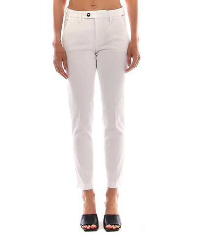 ROY ROGER'S PANTALONE FLOW IN GABARDINA STRETCH P23RND057P0290112 BIANCO