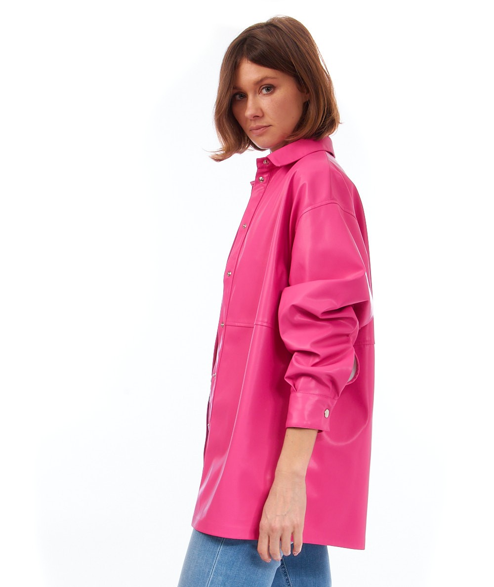 SEMICOUTURE GIACCA IN ECOPELLE RAINE Y3ST11 FUXIA