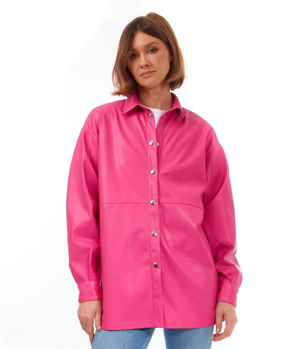 SEMICOUTURE GIACCA IN ECOPELLE RAINE Y3ST11 FUXIA