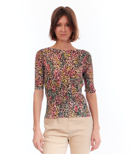 TWINSET MAGLIA STAMPA ANIMALIER 231TP3342 MULTICOLORE