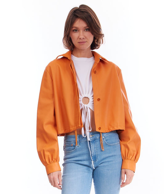 BULLY GIACCA CORTA IN PELLE 7829 ARANCIO