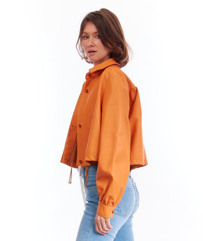 BULLY GIACCA CORTA IN PELLE 7829 ARANCIO