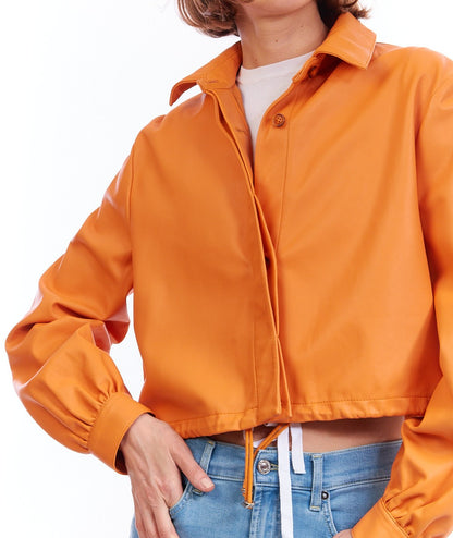 BULLY GIACCA CORTA IN PELLE 7829 ARANCIO