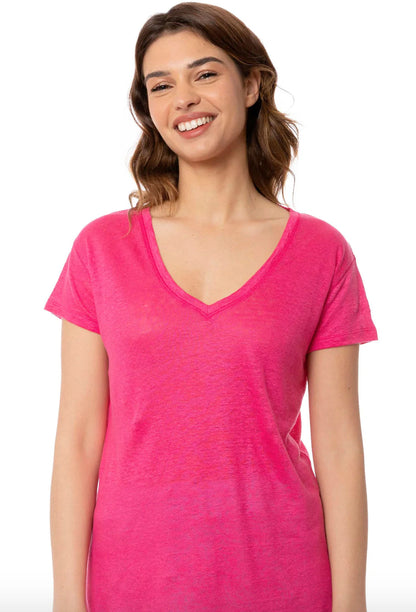 MC2 SAINT BARTH T-SHIRT ELOISE IN LINO FUCSIA