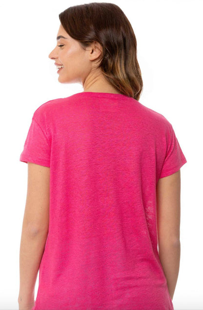 MC2 SAINT BARTH T-SHIRT ELOISE IN LINO FUCSIA