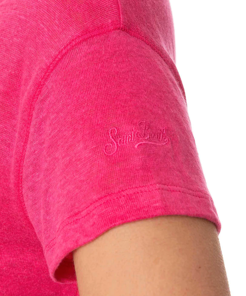 MC2 SAINT BARTH T-SHIRT ELOISE IN LINO FUCSIA