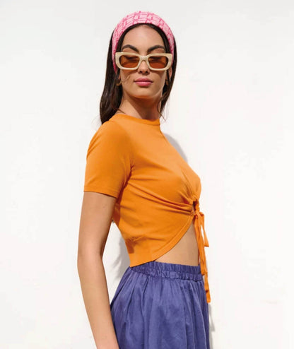 KAOS JEANS MAGLIA CROP PPJPT003 ARANCIO