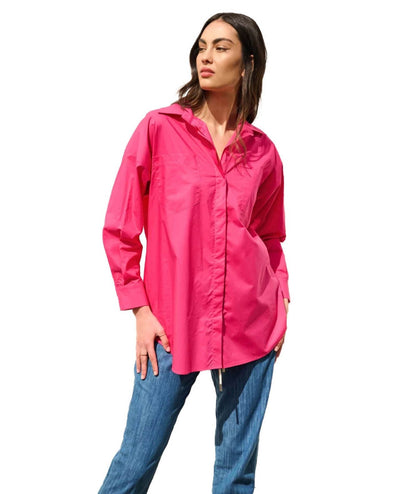 KAOS JEANS CAMICIA OVER PPJMA004 FUXIA