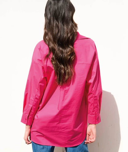 KAOS JEANS CAMICIA OVER PPJMA004 FUXIA