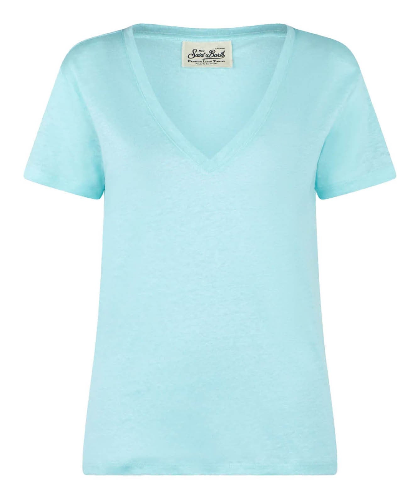 MC2 SAINT BARTH T-SHIRT ELOISE IN LINO VERDE ACQUA