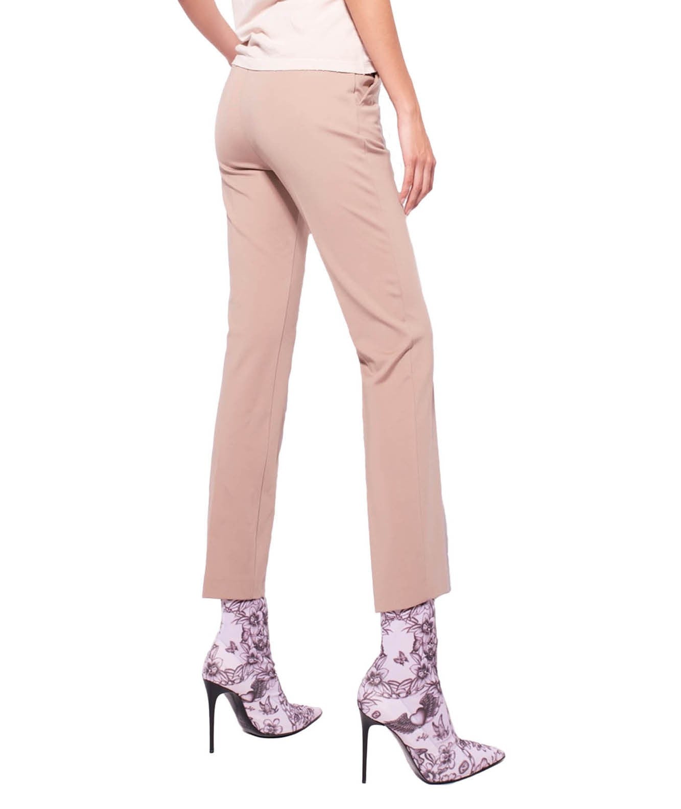 PINKO PANTALONE CIGARETTE-FIT PUNTO STOFFA BELLO BEIGE