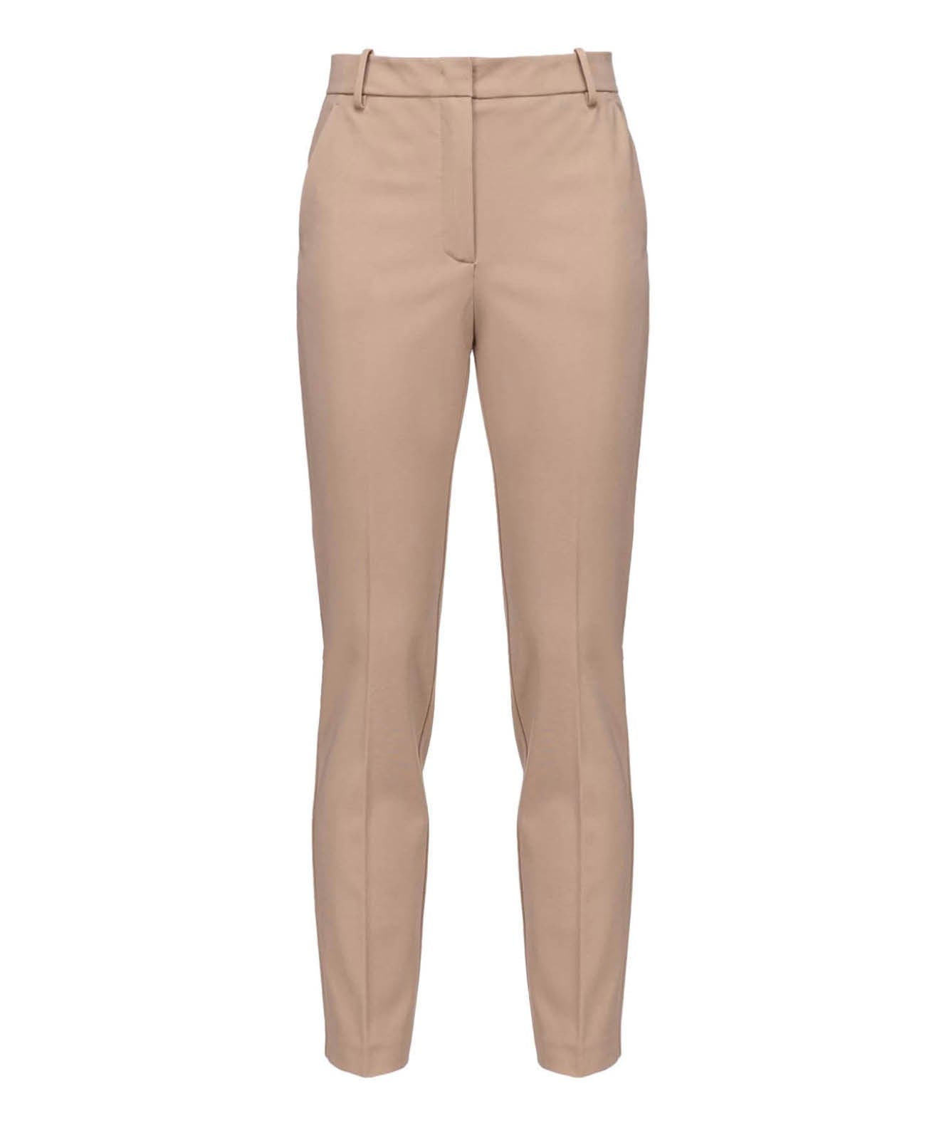 PINKO PANTALONE CIGARETTE-FIT PUNTO STOFFA BELLO BEIGE