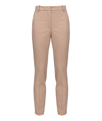 PINKO PANTALONE CIGARETTE-FIT PUNTO STOFFA BELLO BEIGE