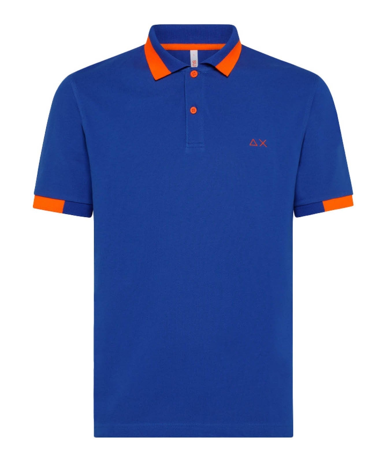 SUN68 POLO CON PROFILO LARGO FLUO SUL COLLETTO A33121 BLU ROYAL