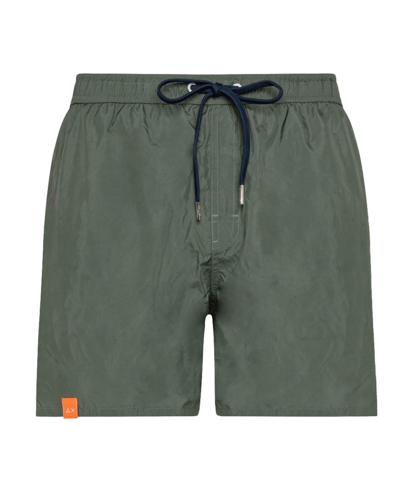 SUN68 BEACH PANTALONCINI DA MARE WATER PRINT H33118 VERDE MILITARE