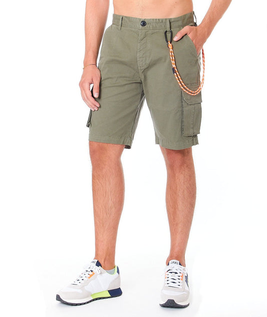 SUN68 BERMUDA CHINO IN COTONE STRETCH B33104 VERDE MILITARE