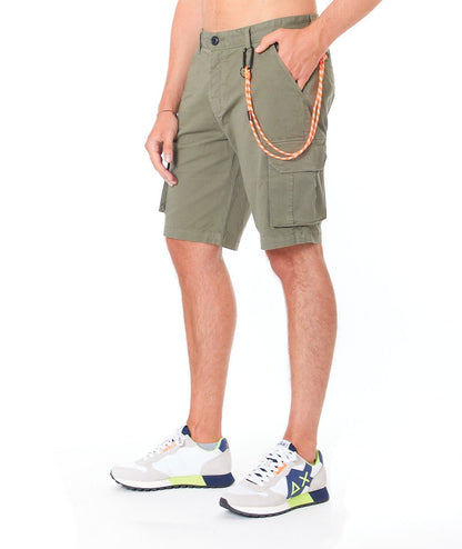 SUN68 BERMUDA CHINO IN COTONE STRETCH B33104 VERDE MILITARE