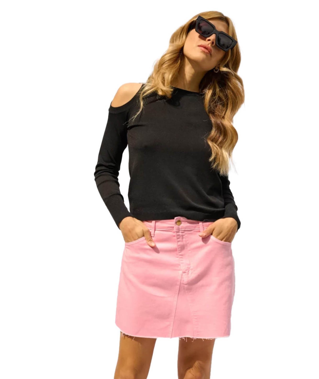 KAOS JEANS MINIGONNA PPJGZ007 ROSA