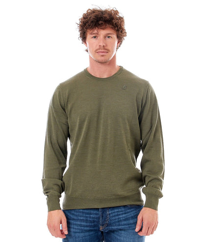 K-WAY MAGLIONE SEBASTIEN IN LANA MERINO K6113BW VERDE SALVIA