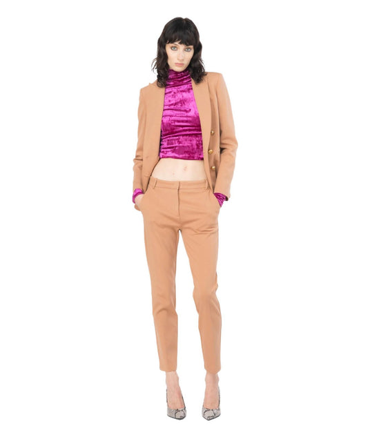 PINKO PANTALONE IN PUNTO STOFFA BELLO BEIGE