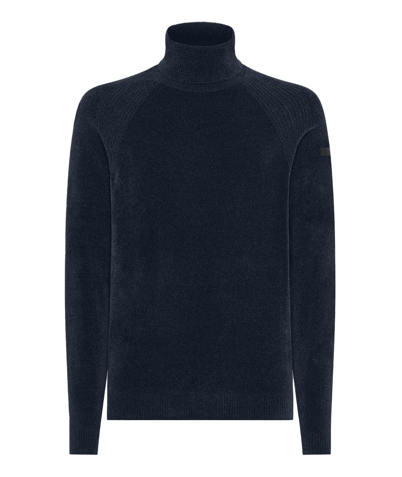 RRD DOLCEVITA KNIT VELVET TURTLENECK WES031 BLU SCURO